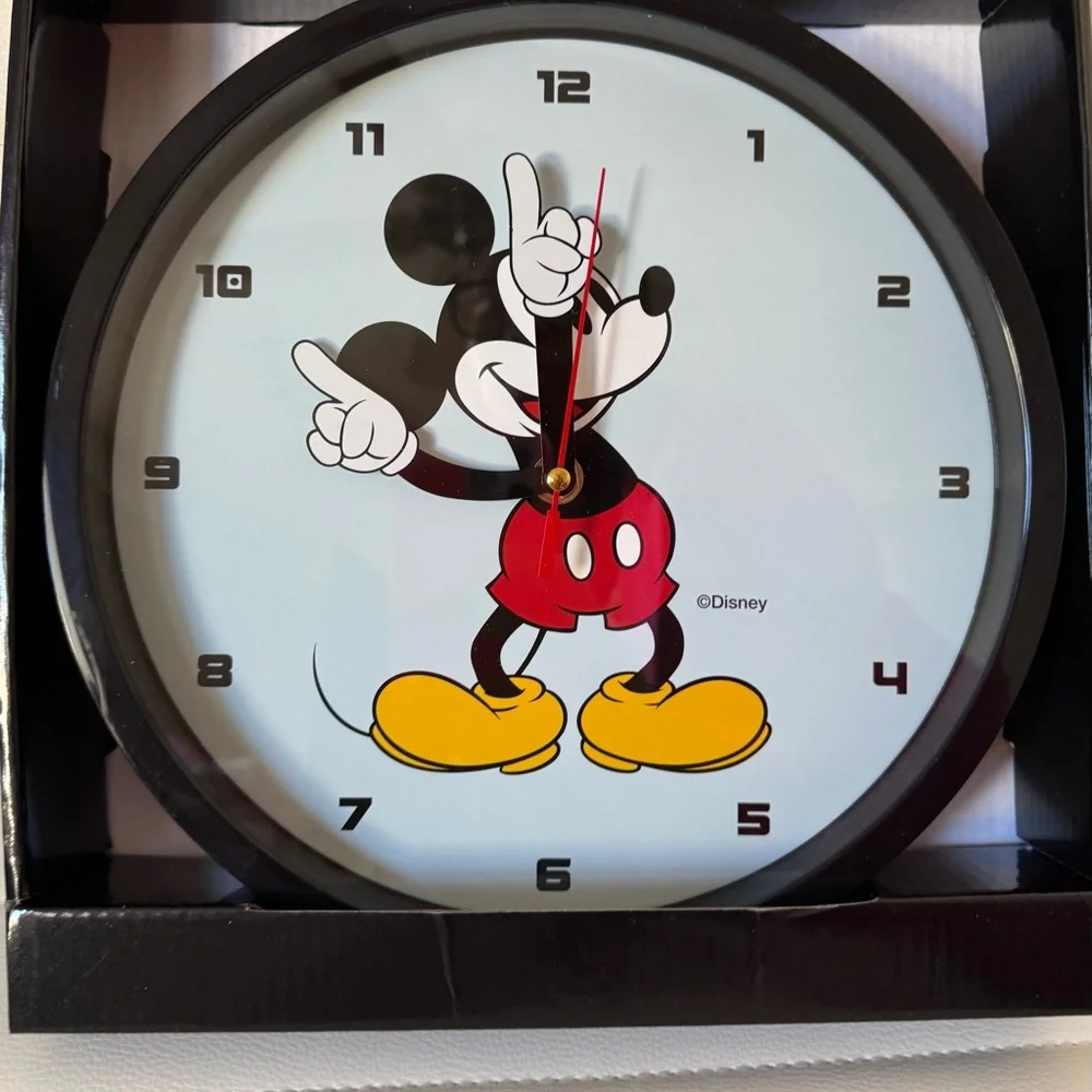 POP Creations Disney Mickey Mouse Wall Clock - Black, Red, and Yellow